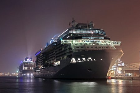 Ships Celebrity Eclipse and Quantum of the Seas berthed in Southampton
