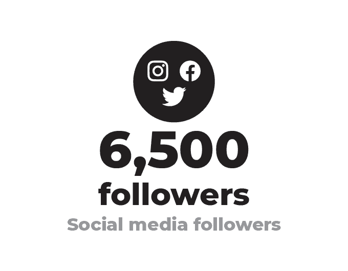 6500 Social Media followers - infographic
